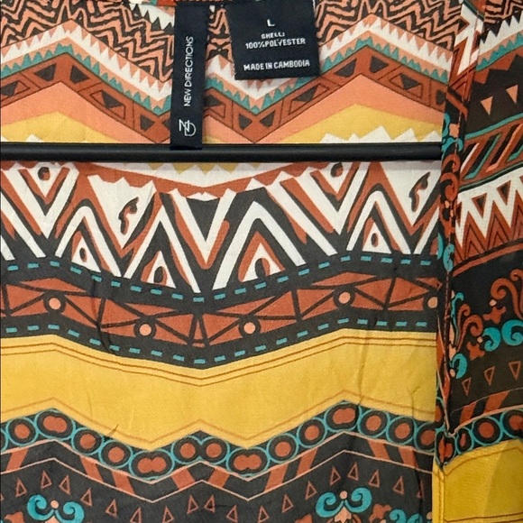 New Directions Geometric Print Kimono - Picture 2 of 2